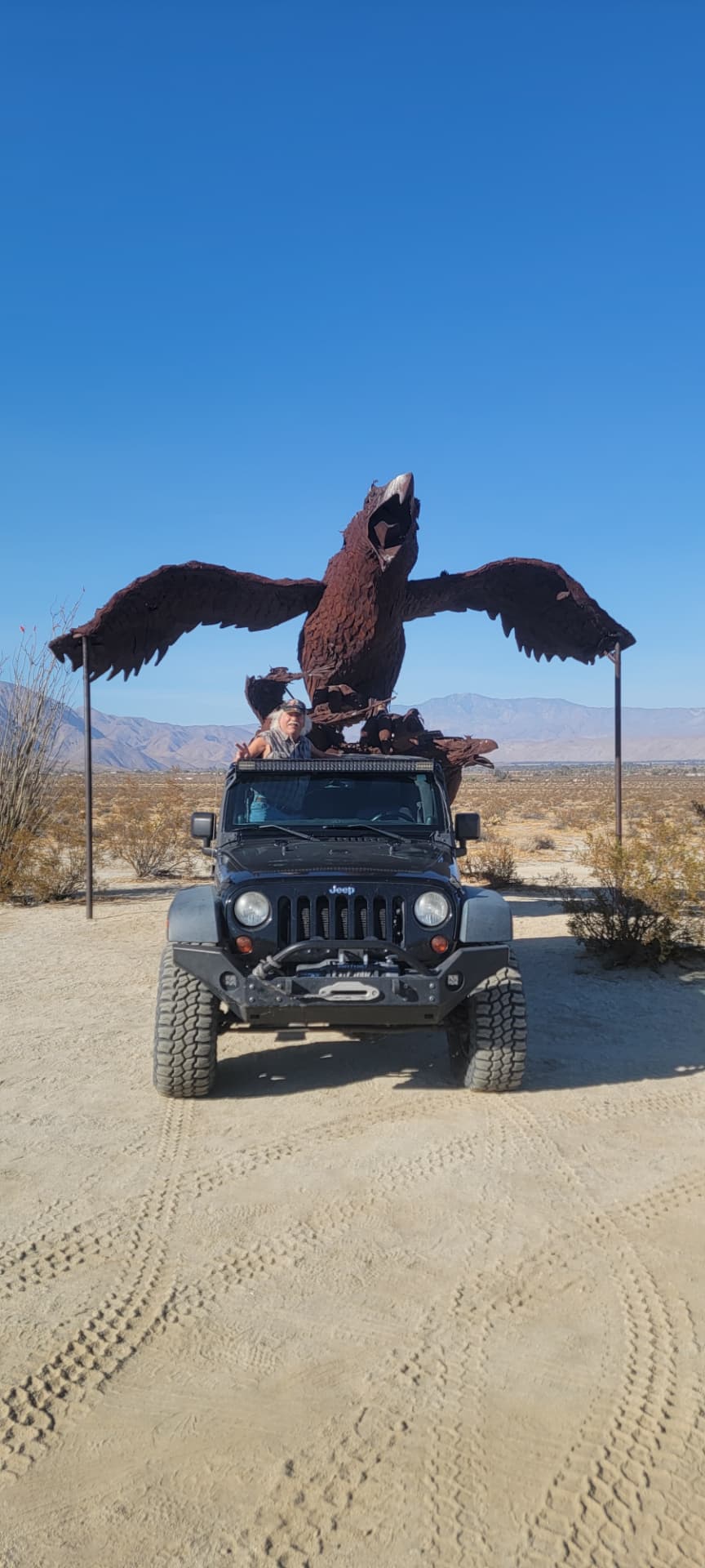 Galleta Meadows, Borrego Springs — that's a Purple Heart veteran from Montana behind the wheel.